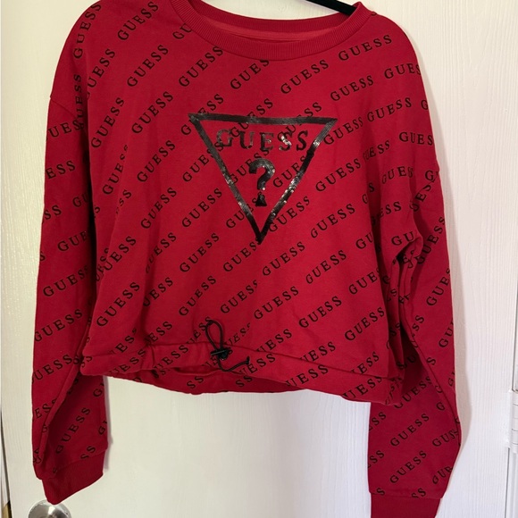 GUESS Red Logo Sweatshirt - Picture 1 of 4